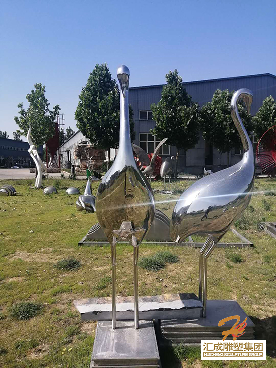 不锈钢仙鹤雕塑